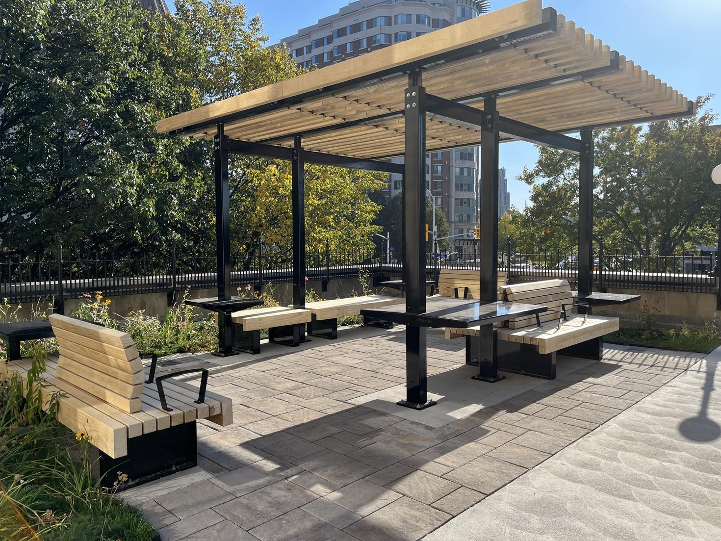 Tabaret terrace seating area