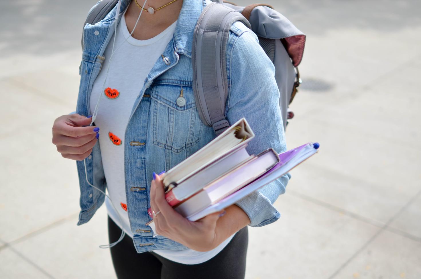 Student with some books
