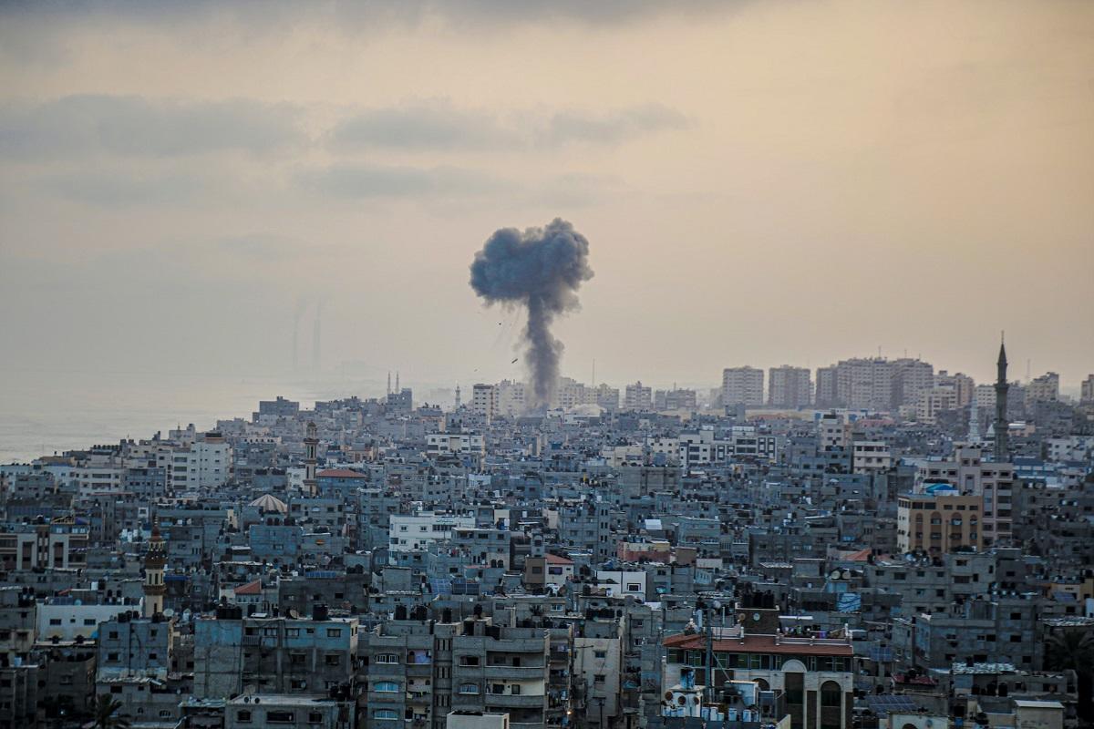 Smoke rises from Gaza after bombing
