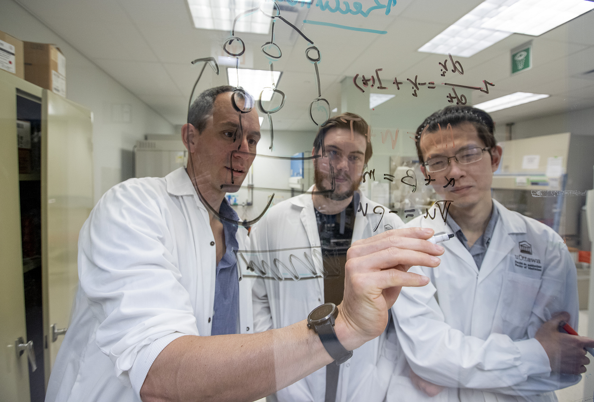 Dr. Naud leading research in the lab