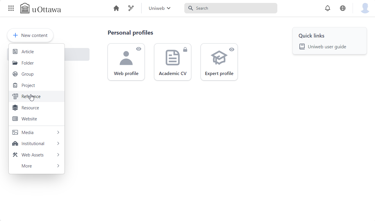 Using References in upcoming UNIWeb (Version 3)