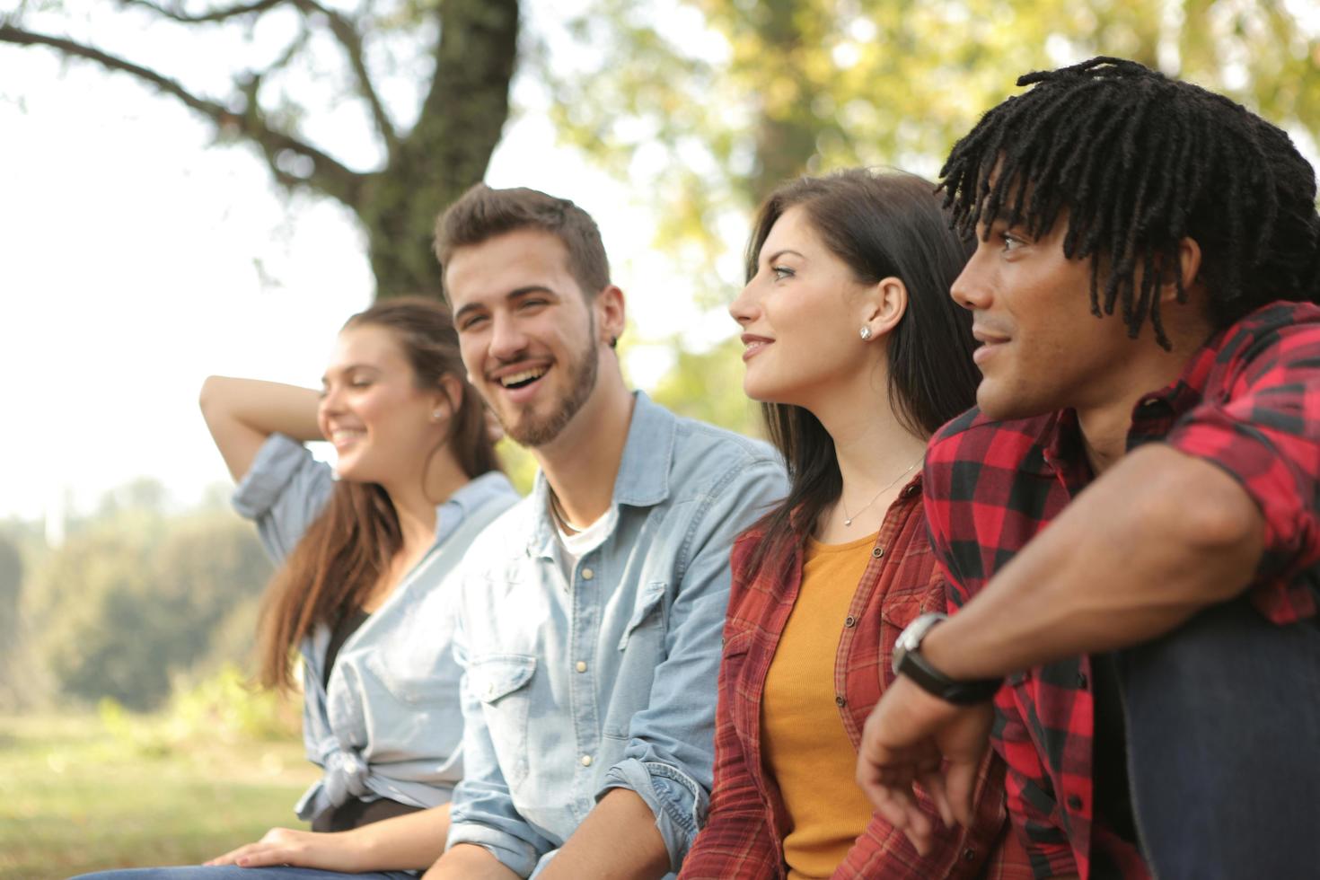 Group of people in a park 