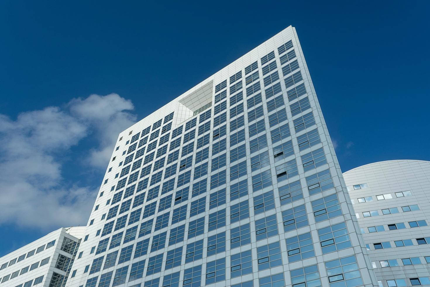 Low Angle Shot of the International Criminal Court Building in The Hague, Netherlands
