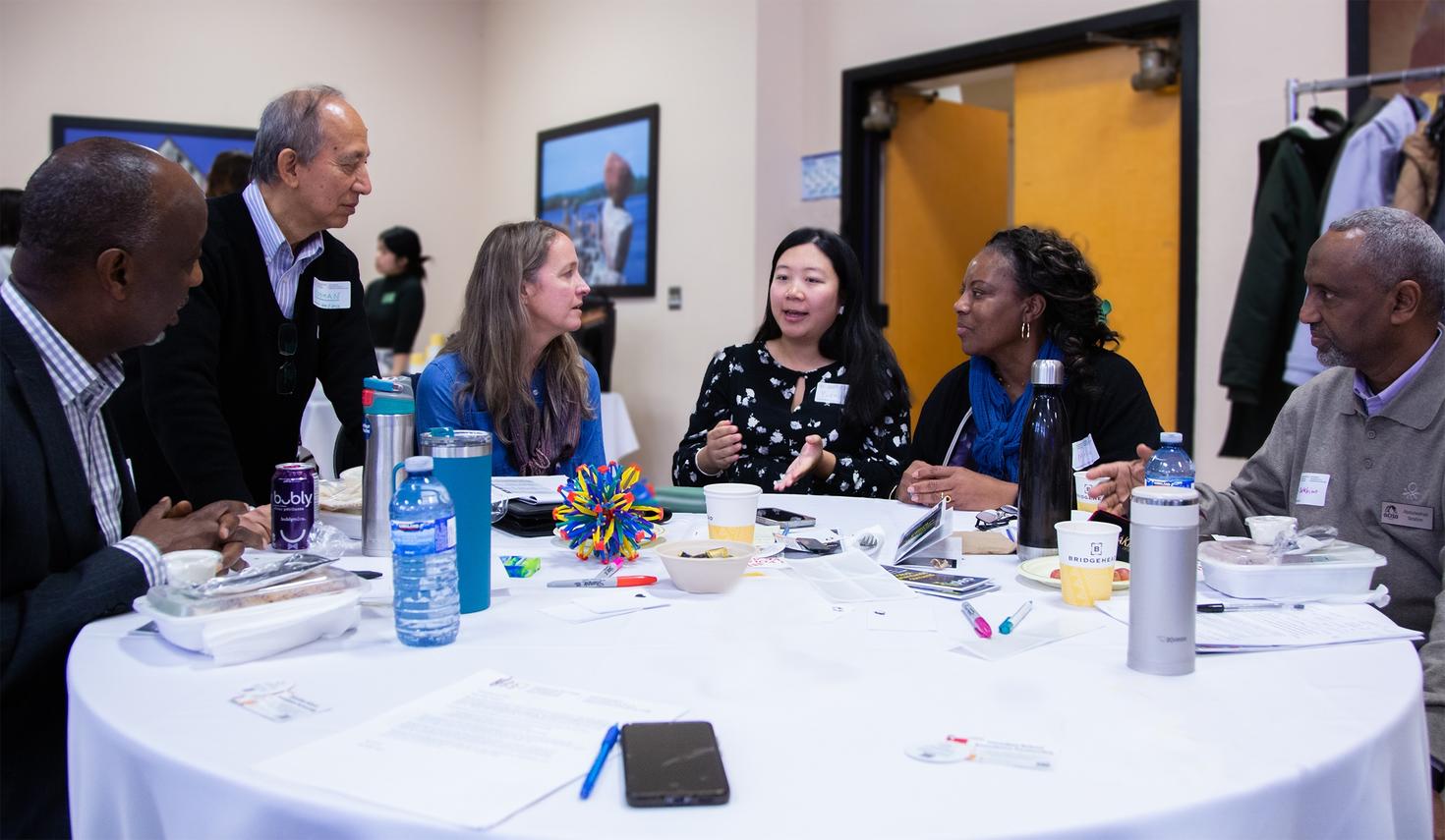 Professor Jess Whitley (uOttawa) and Ottawa Community Immigrant Services Organization (OCISO) members at a school attendance summit hosted by the Canadian School Attendance Partnership.