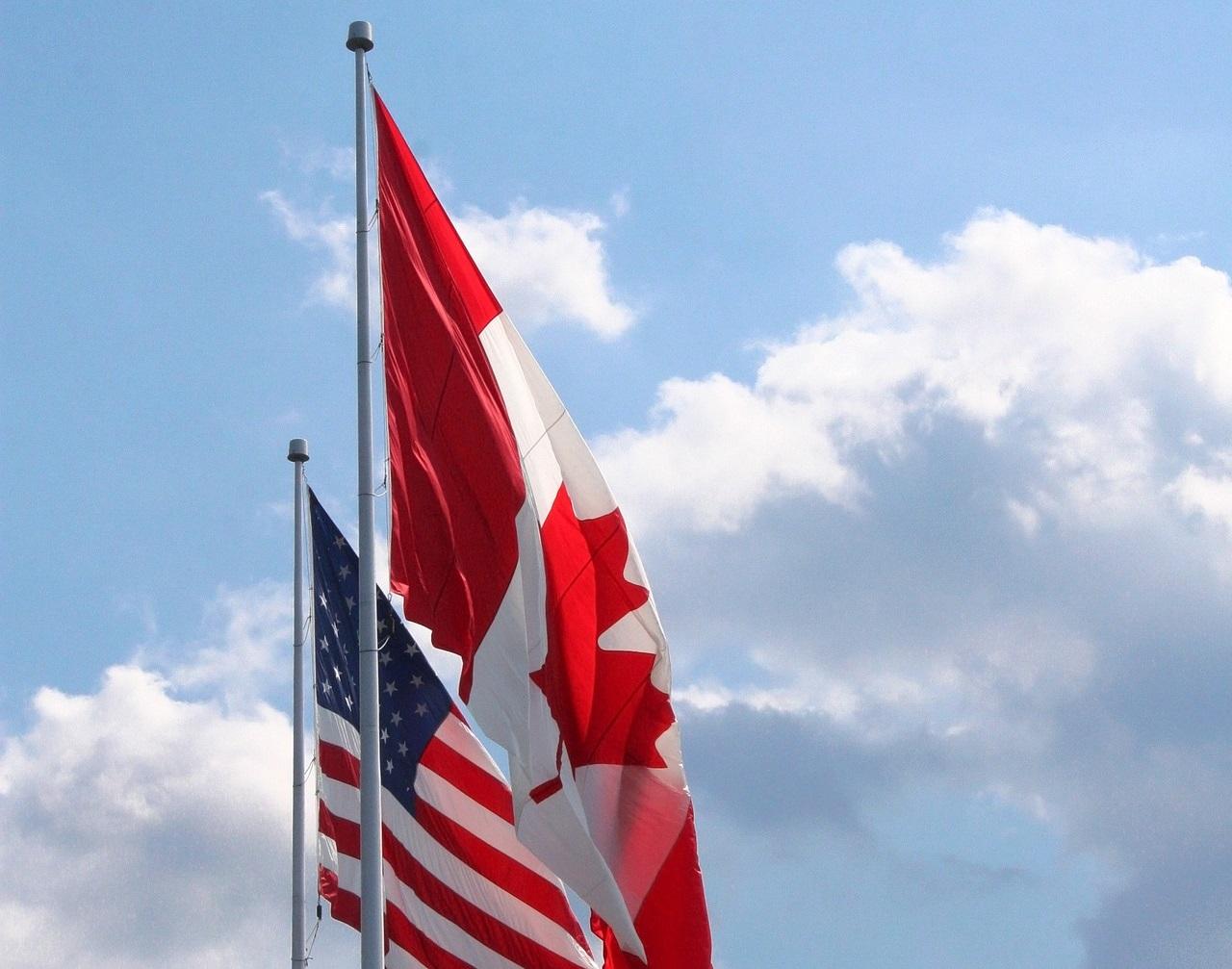USA and Canadian flags