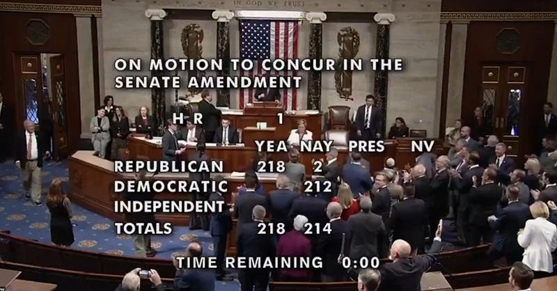 View of  house of representatives floor after vote