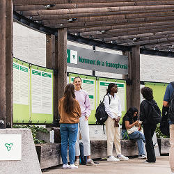 Students standing outside