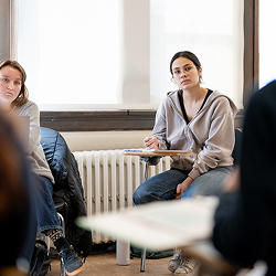 Students listening in class