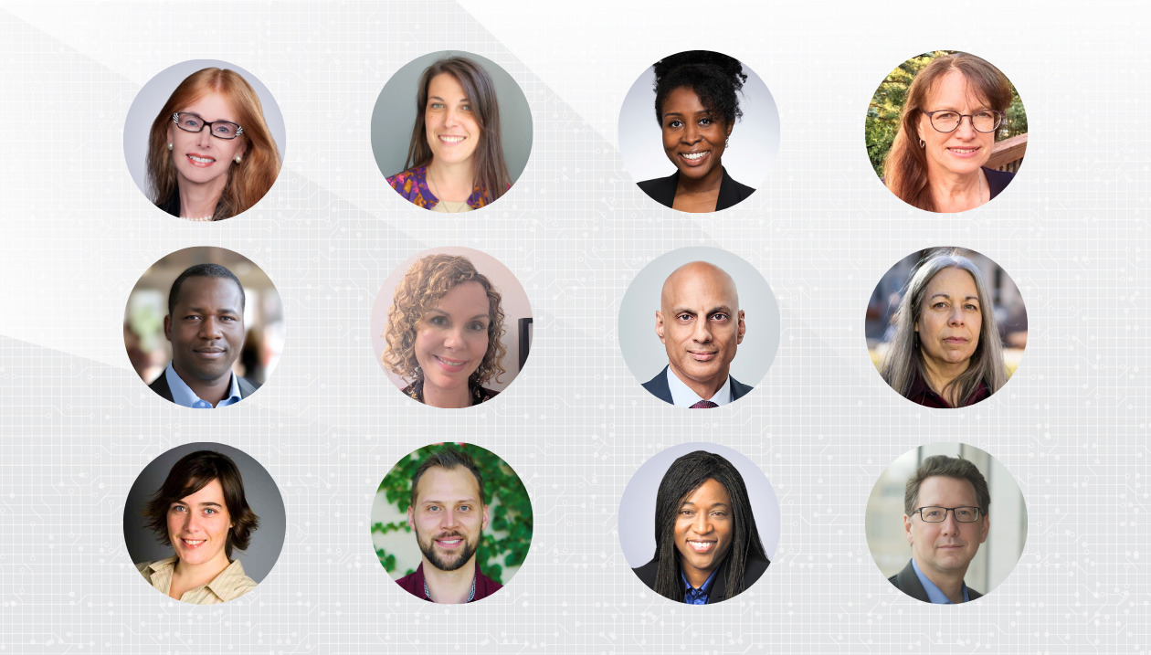 Left to right, top row to bottom row: Peggy Kleinplatz, Émilie Pigeon-Gagné, Mwali Muray, Nancy Young, Saouré Kouamé, Sophie Lebel, Manoj Lalu, Brenda Macdougall, Sandra Lehalle, Konrad Czechowski, Lerona Dana Lewis and John Sylvestre.