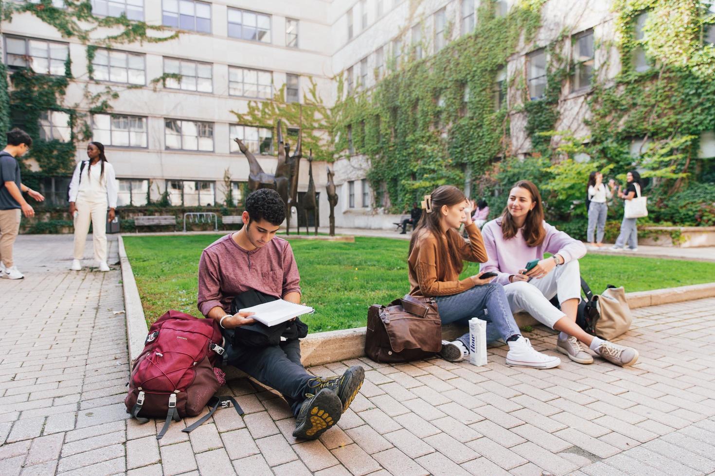 Students on campus 