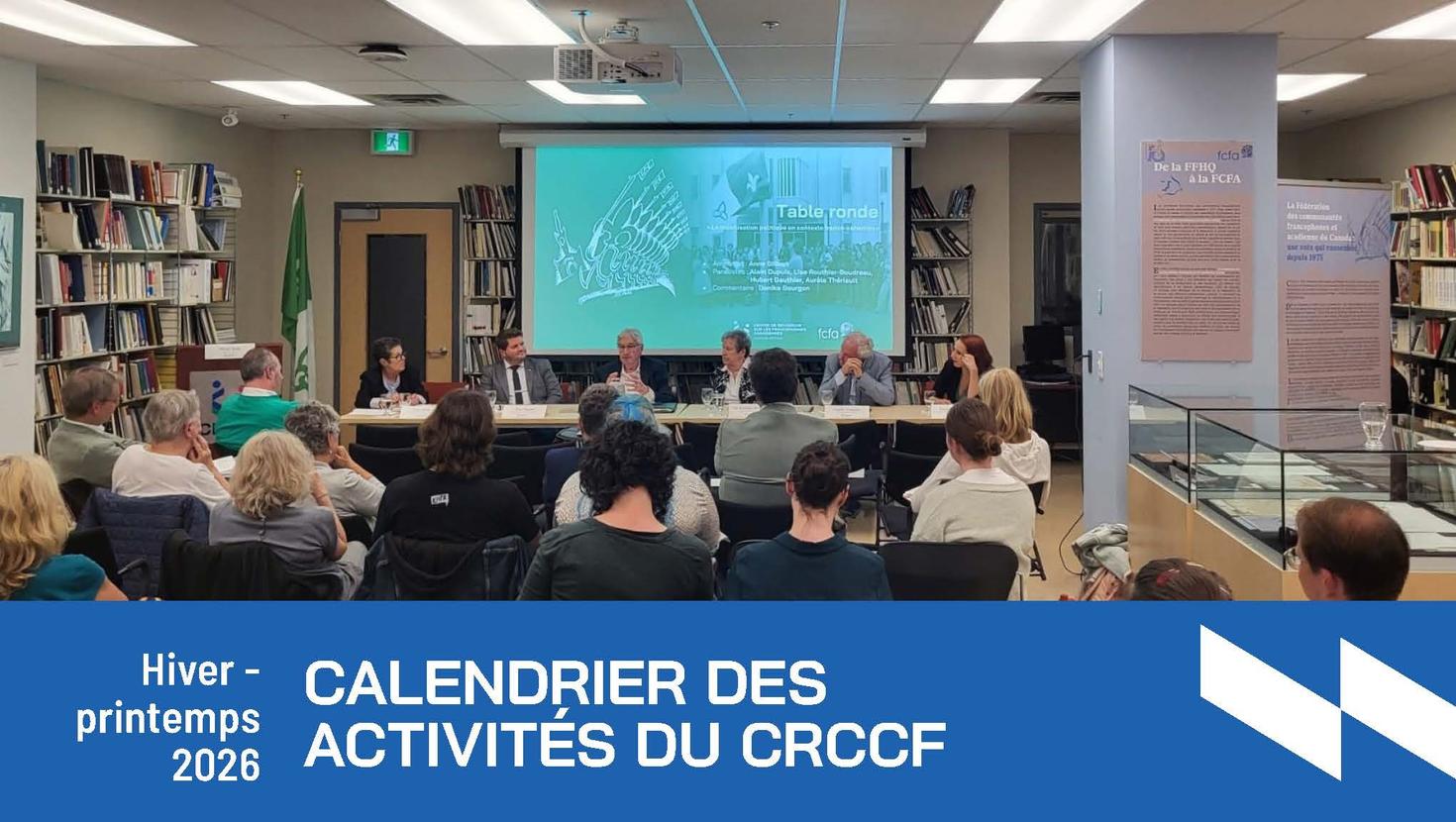 Visuel de la programmation des activités du CRCCF printemps-hiver 2026