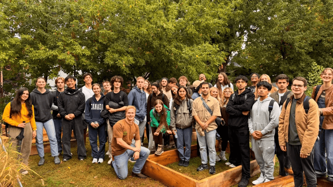 Group garden bed building