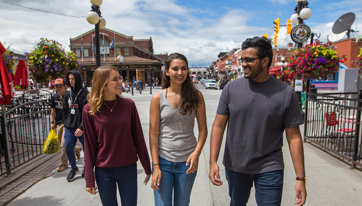 Students walking outside