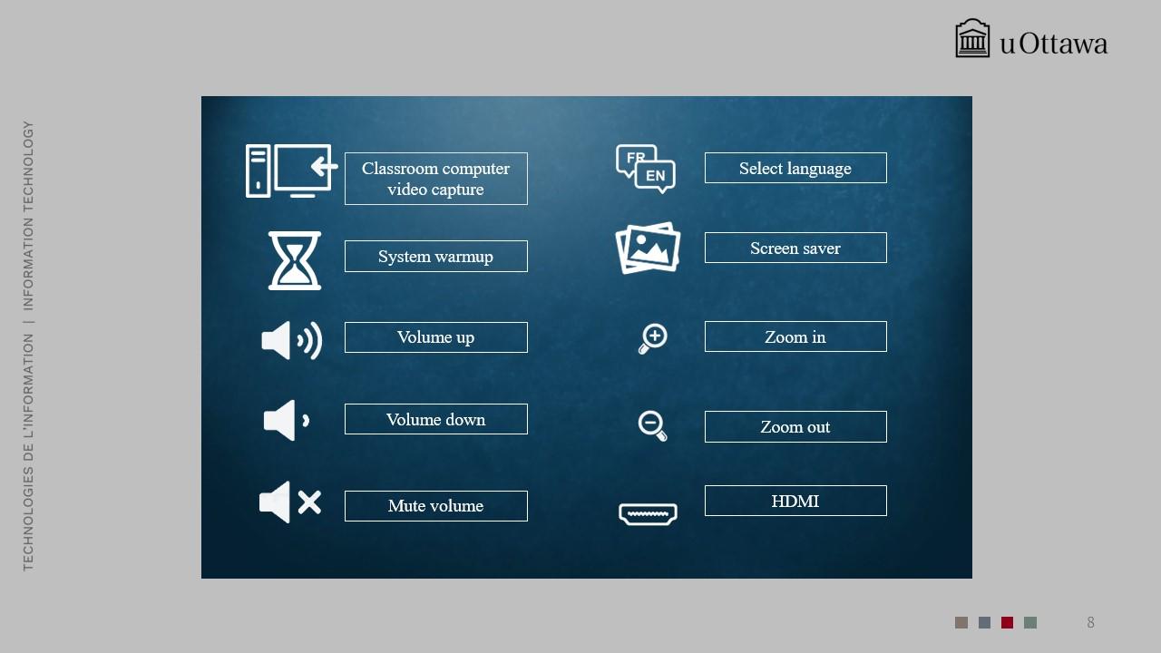 Audio control screen with volume up/down and mute options