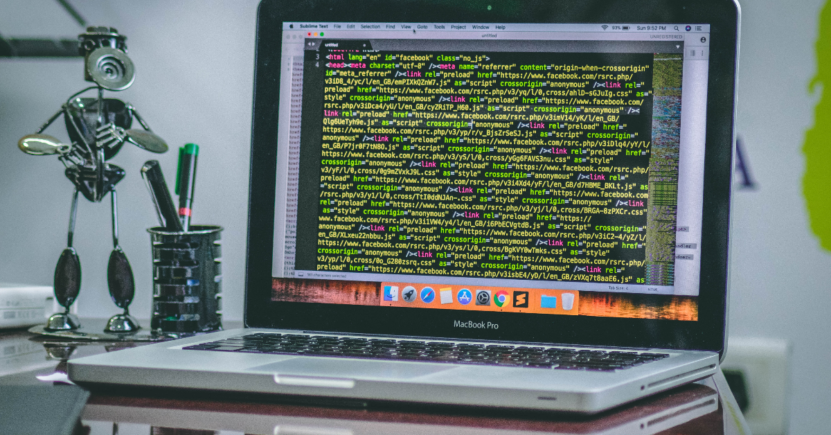 Computer screen showing lines of code.