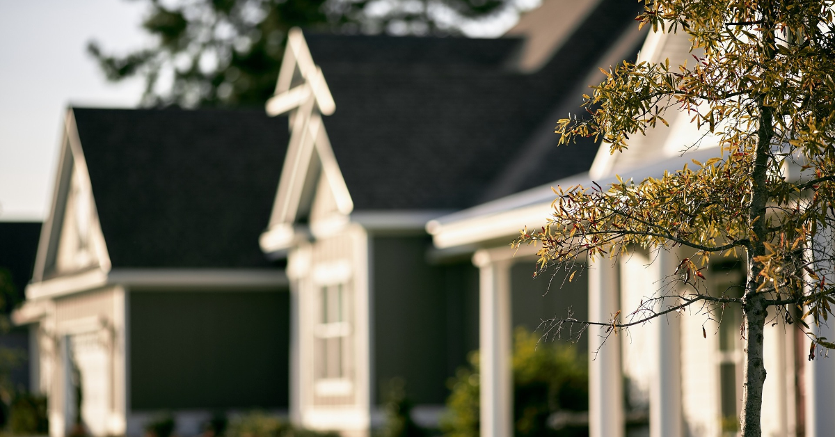 Houses in a Canadian neighbourhood.