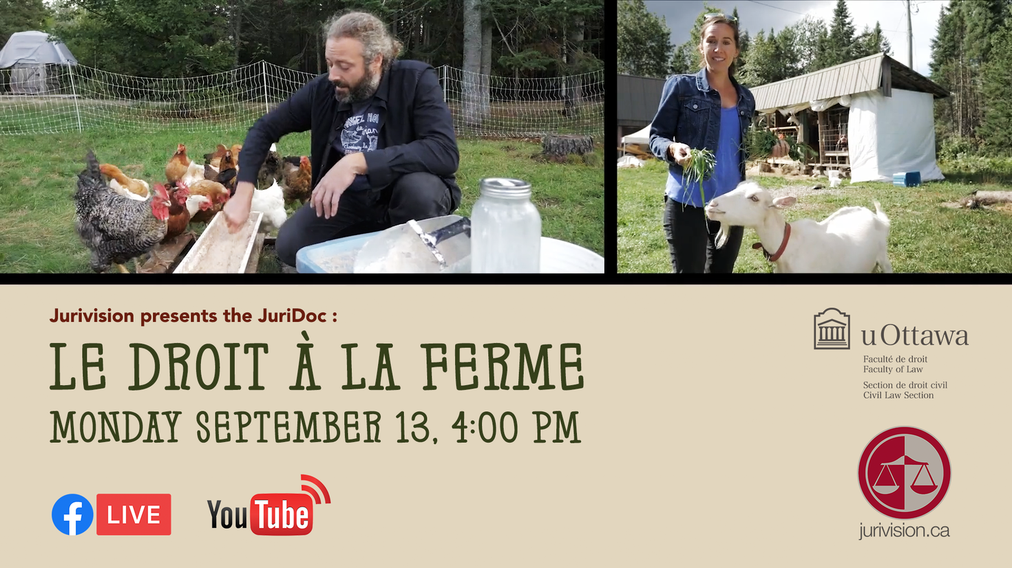 English poster for the premiere of Le droit a la ferme