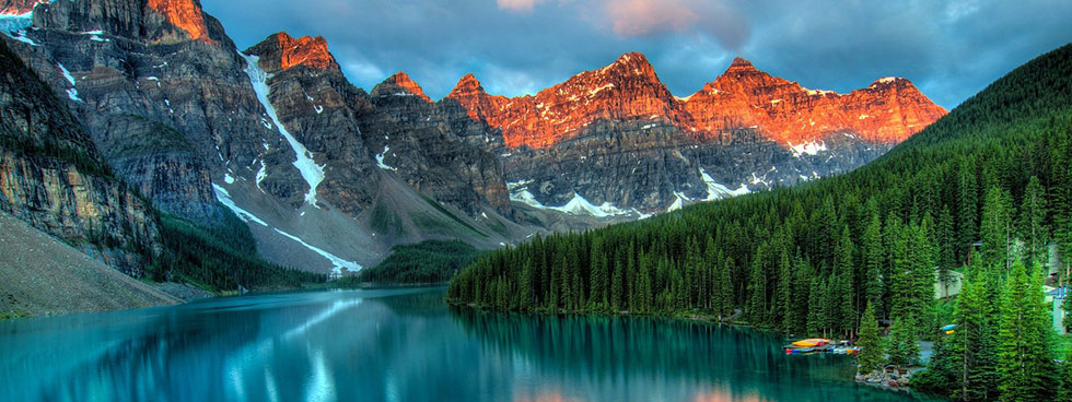 Scenic view of lakes at bottom of glaciers