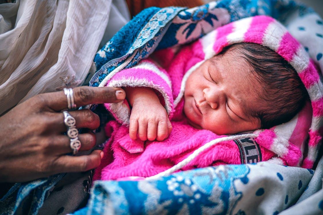 Newborn baby in a blanket