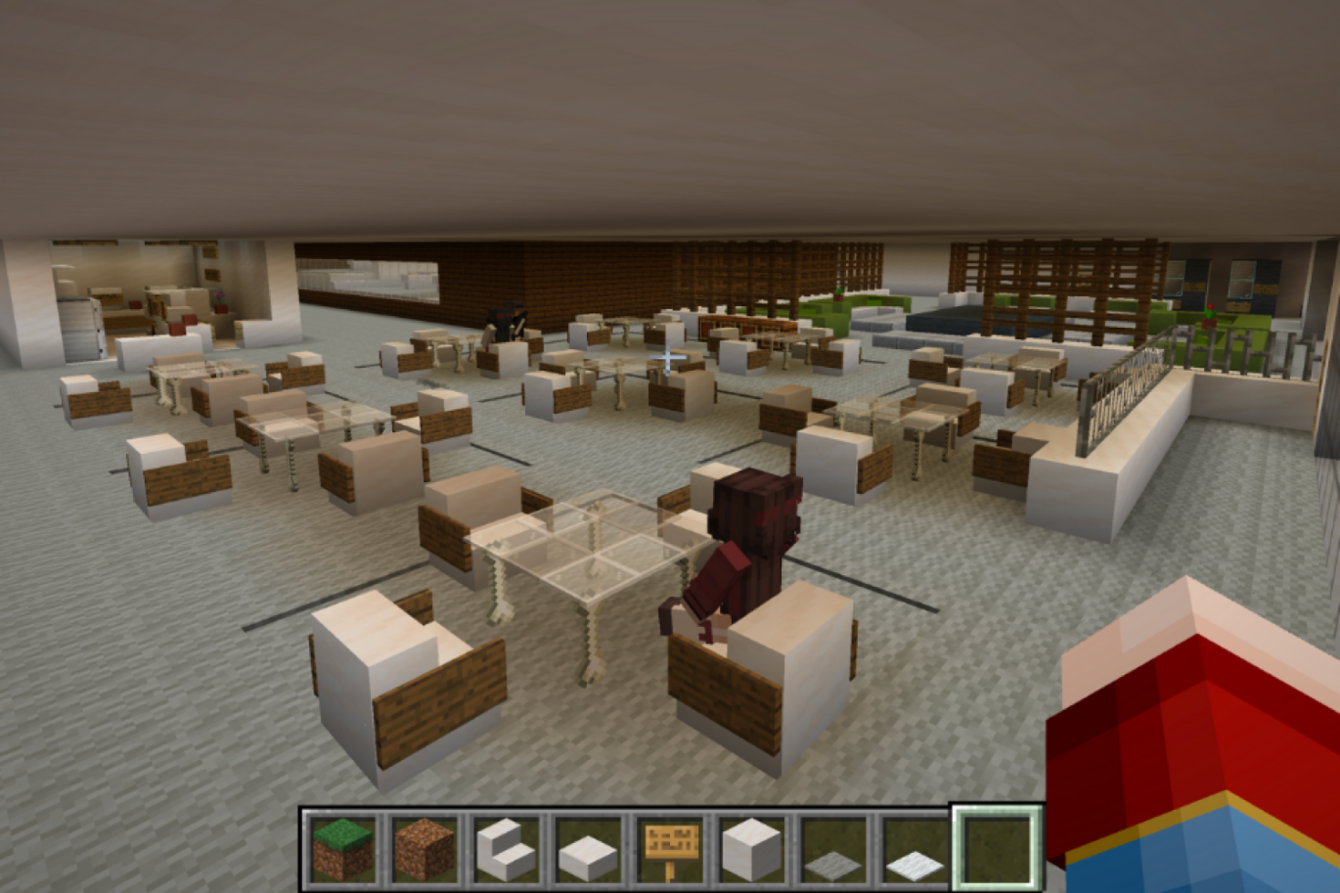 L'intérieur du pavillon Fauteux (image tirée du jeu Minecraft)