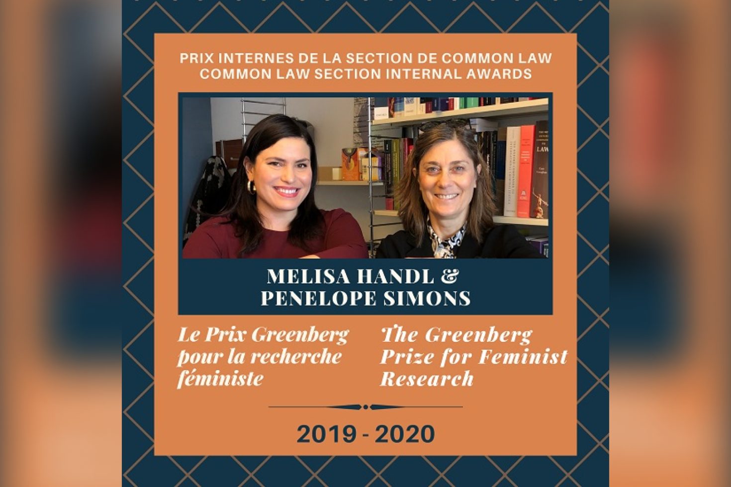 Melisa Handl et Penelope Simons, Le Prix Greenberg pour la recherche féministe