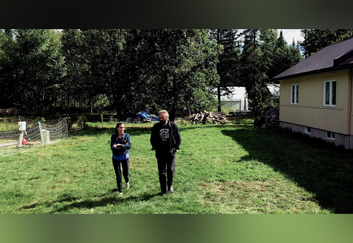 Professor Sarah Berger Richardson meets with small-scale farmer Dominique Lamontagne