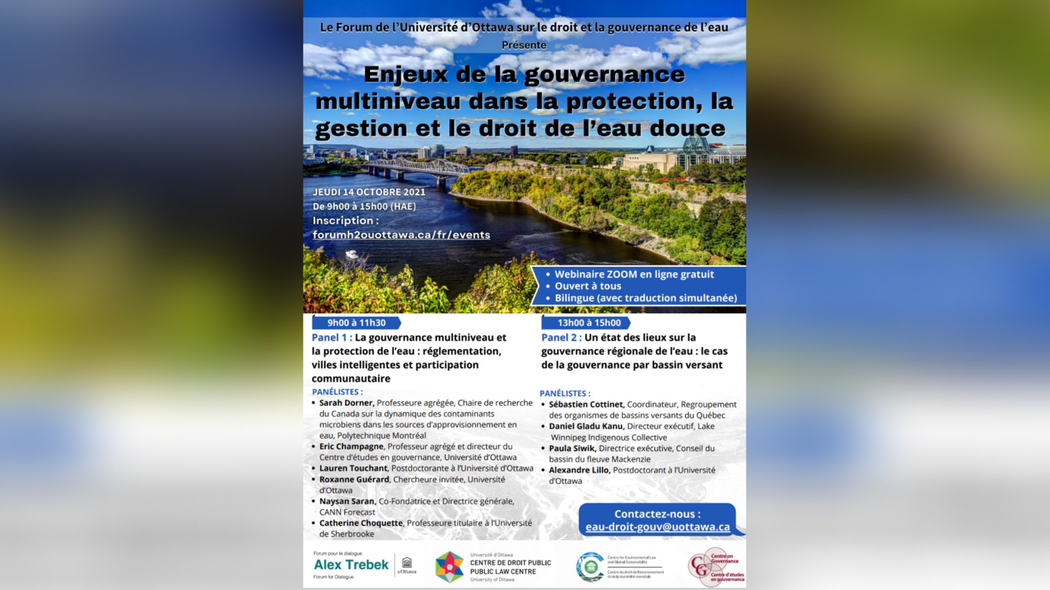 Colloque: Enjeux de la gouvernance multiniveau dans la protection, la gestion et le droit de l'eau douce