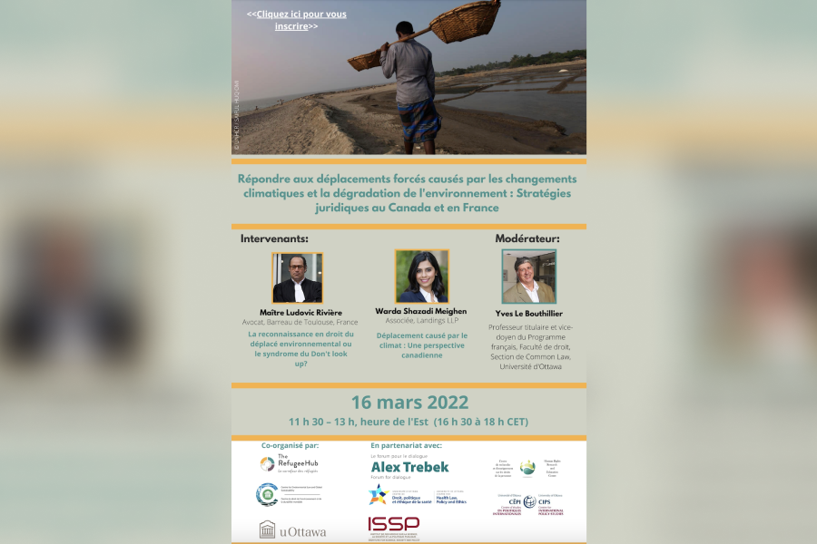 Répondre aux déplacements forcés causés par les changements climatiques et la dégradation de l'environnement