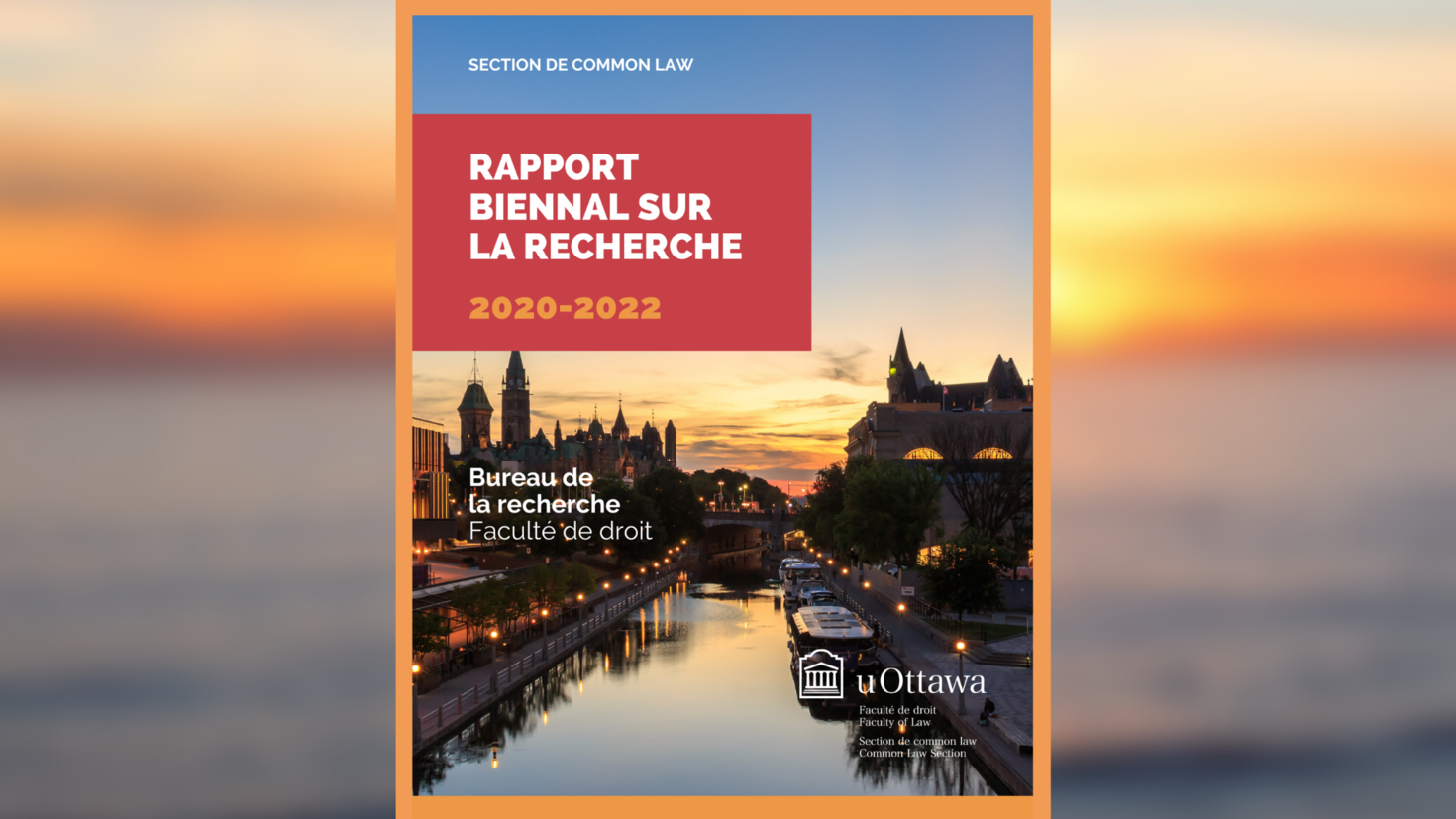 Coverture de la Rapport Biennal sur la recherche 2020-2022, pour la Section de common law