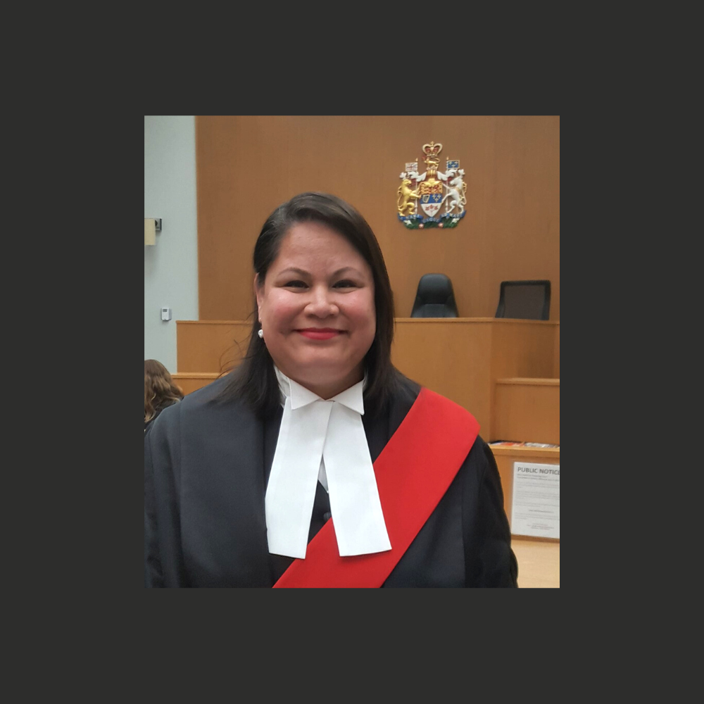 Justice Jodie-Lynn Waddilove in court official robes