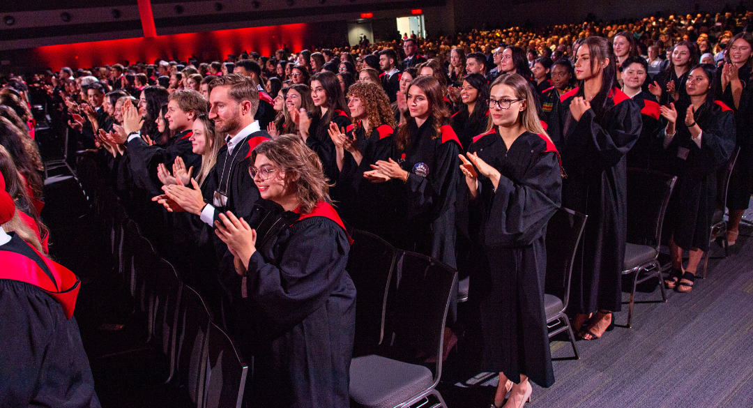 Crowd of graduating students at the 2023 Law Convocation ceremony