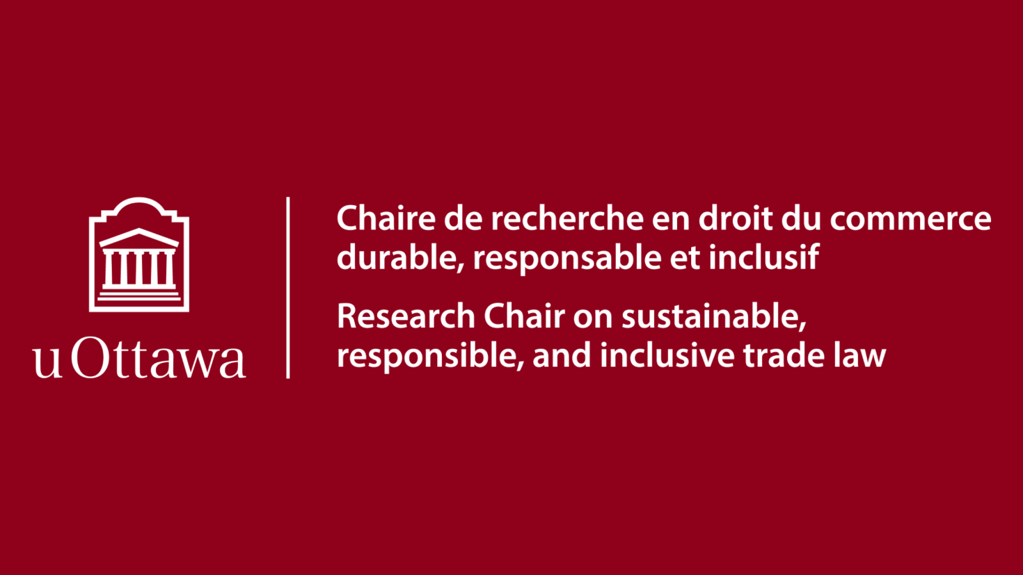 Logo de la Chaire de recherche en droit du commerce durable, responsable et inclusif