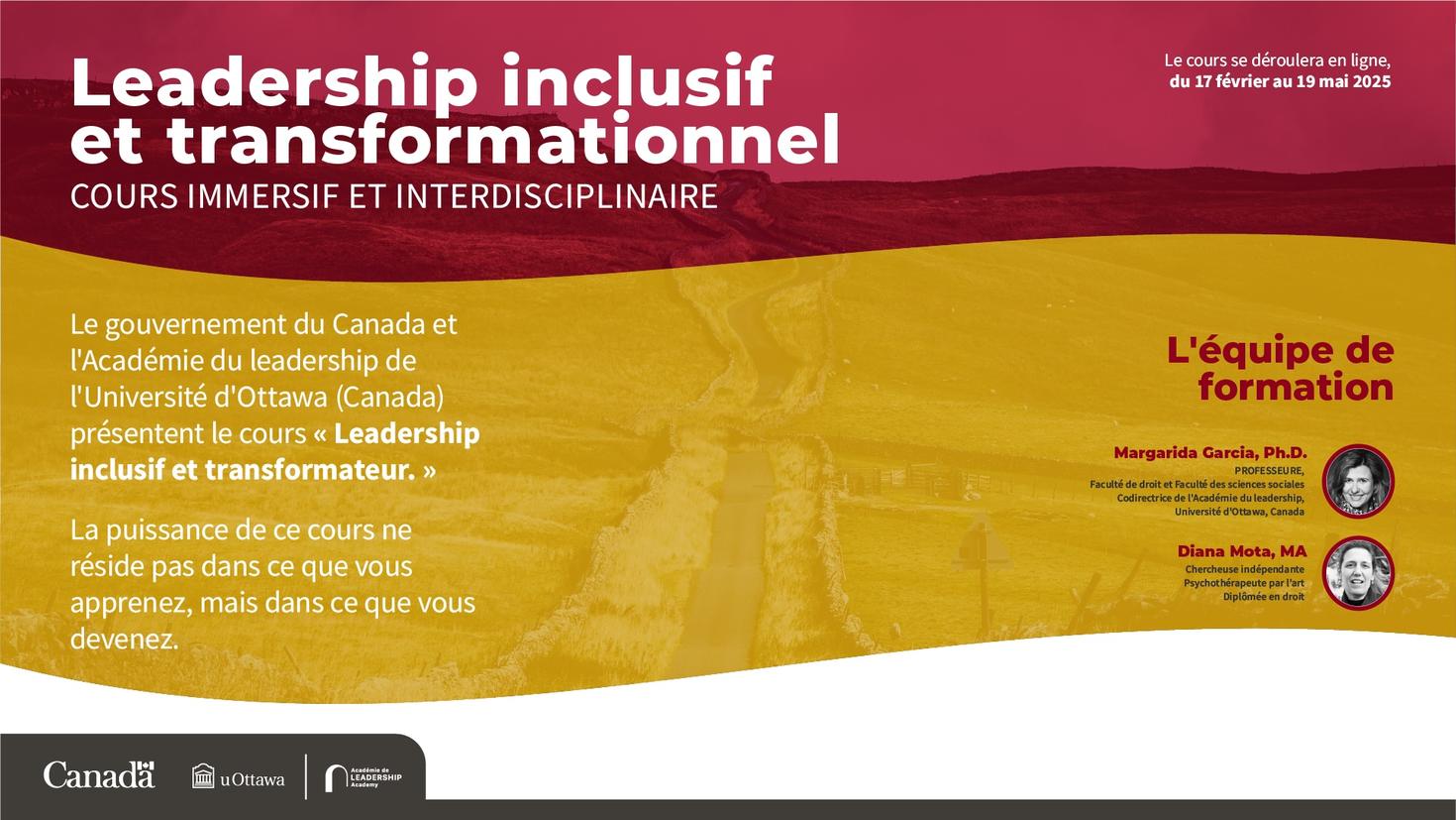 Affiche cours de leadership en portugais