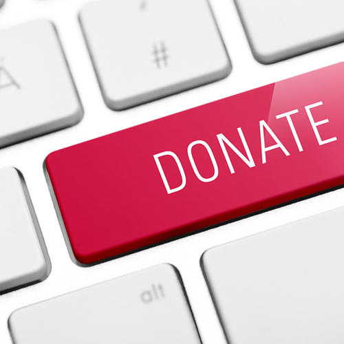 Keyboard with the word Donate