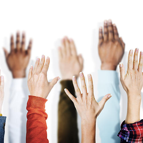 Raised hands