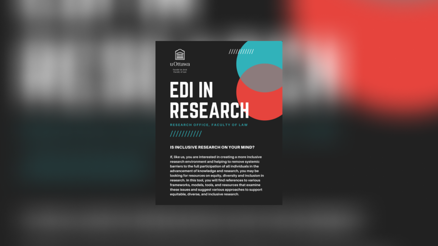 EDI in research – Is inclusive research on your mind?