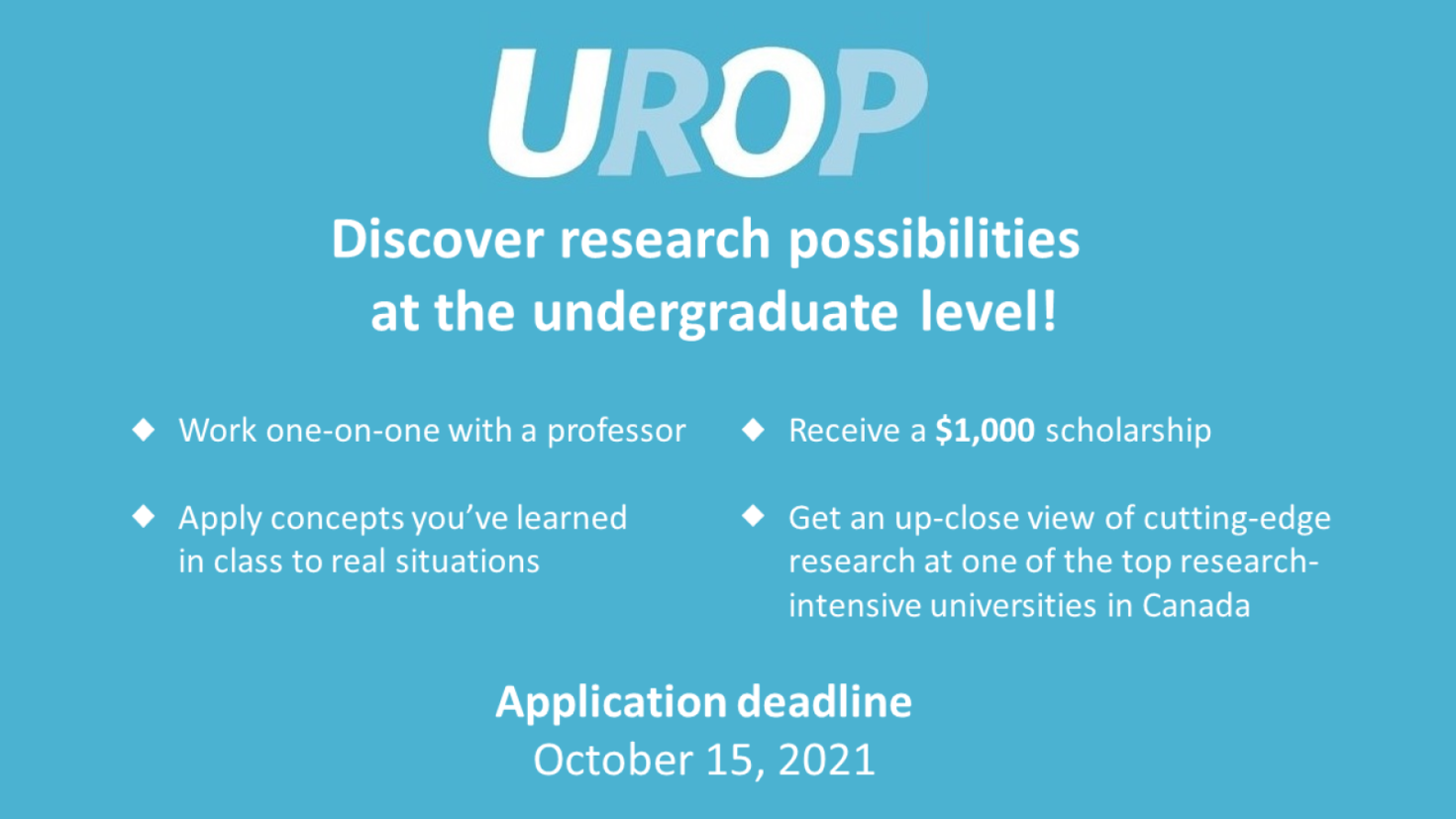 Explore exciting research opportunities – the Undergraduate Research Opportunity Program (UROP)