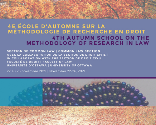 Affiche, 4e édition de l’École d’automne sur la méthodologie de la recherche en droit