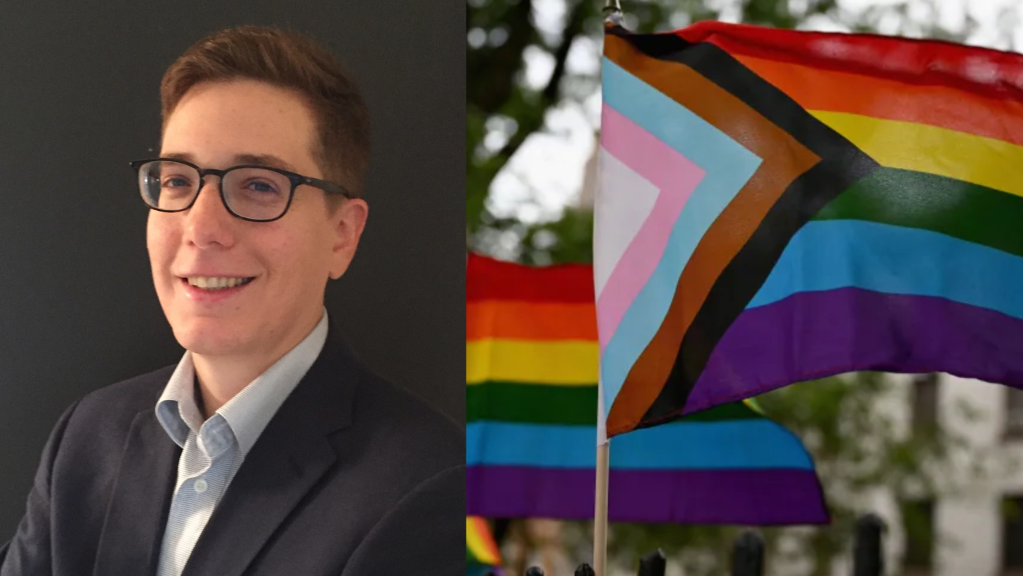 Samuel Singer and Progress Pride Flag