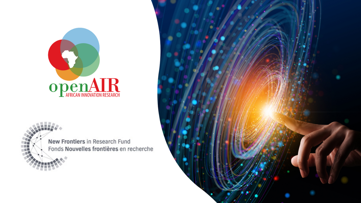 finger touching technology with OpenAIR logo and NFRF logo