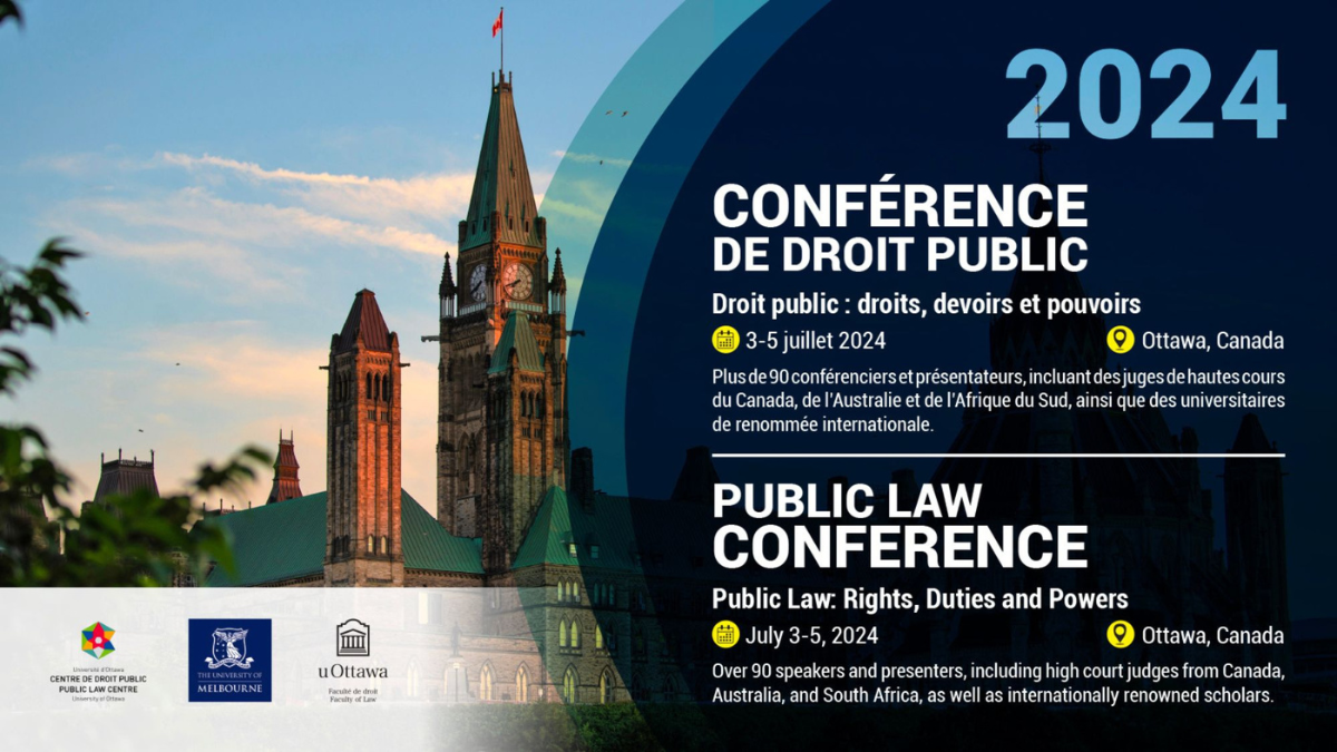 Poster advertising the Public Law Conference 2024