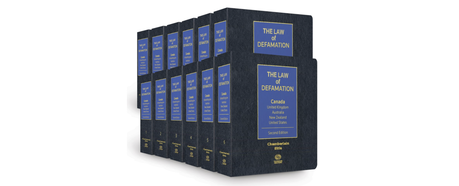 Book cover of the Law of Defamation