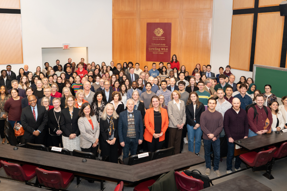 Common Law students, faculty and staff members with the judges of the Ontario Court of Appeal
