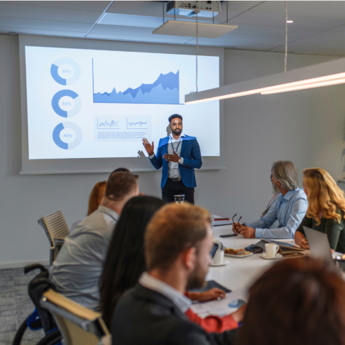 man doing presentation