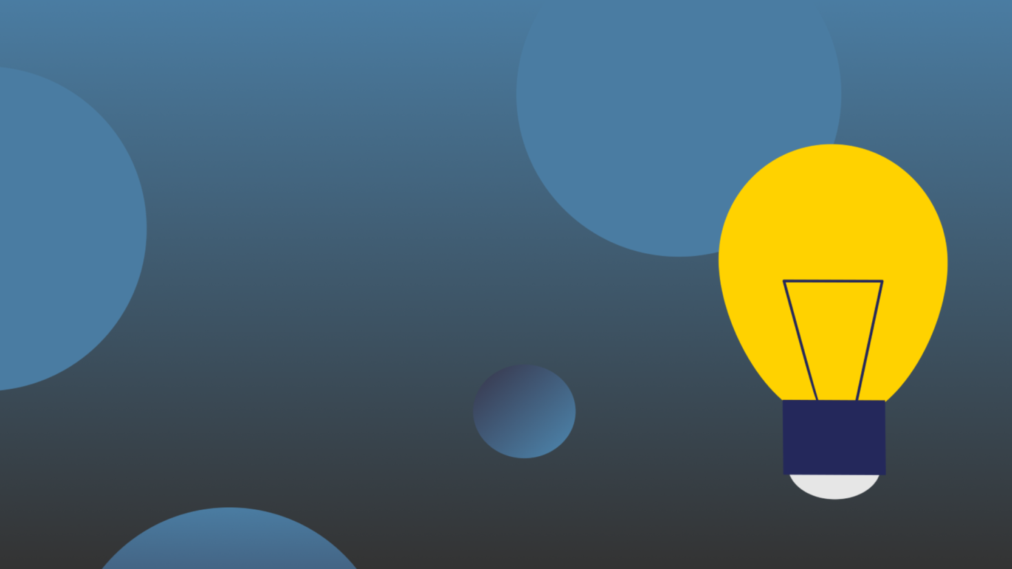 blue background with yellow light bulb