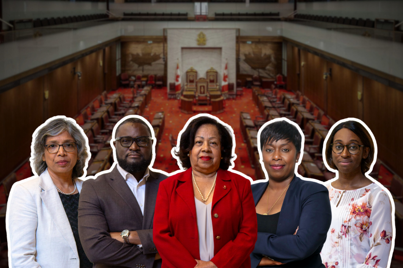 Smita Pakhalé, Jude Mary Cénat, The Honourable Marie-Françoise Mégie, Senator, Biba Tinga and Ewurabena Simpson