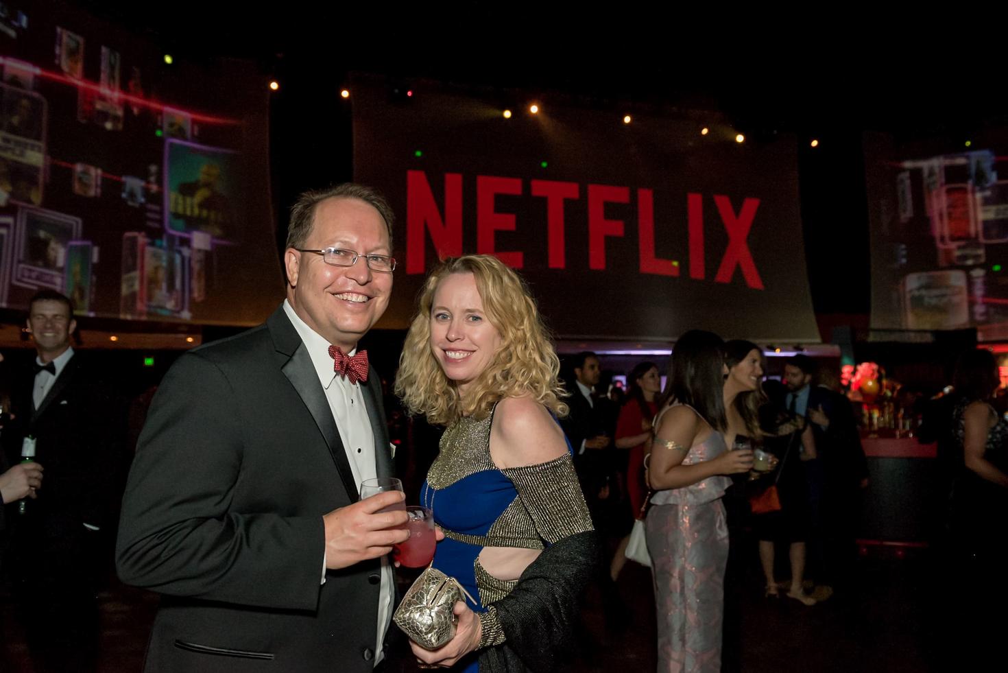 Reg and his wife, Erica, at a Netflix event.