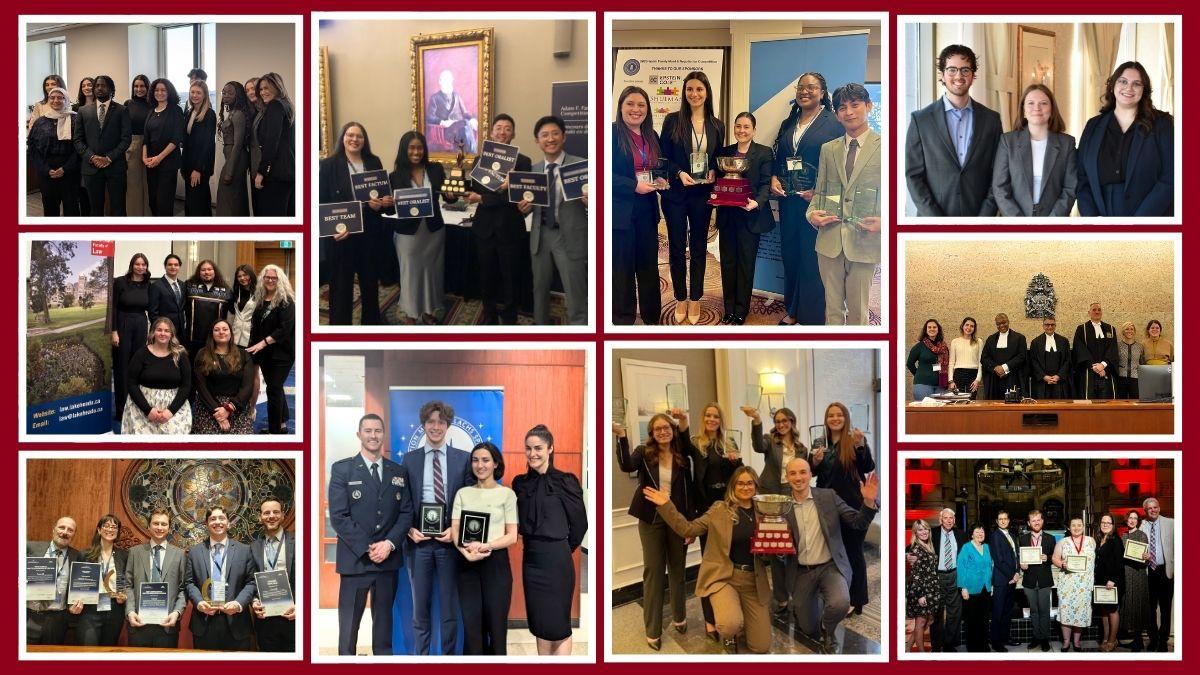 collage of various photos with students holding awards and certificates