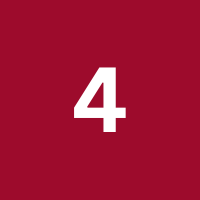 chiffre 4 sur fond rouge