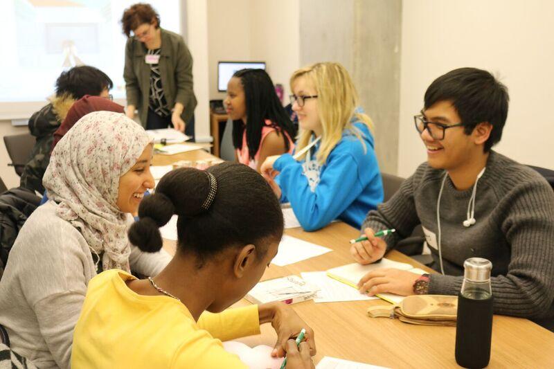 Students working in groups